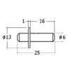 2S00-6-25 แบบปัก ปุ่มรับชั้น Shelf Supports