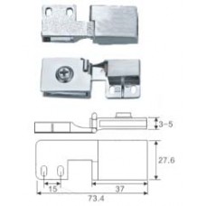 BF06-CH ชุดหนีบกระจก 5-8 มม. ชุบโครเมี่ยม ชุดบานพับหนีบกระจก Glass Door Hings