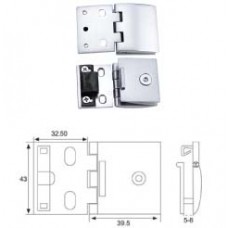 BF11-CH ชุดหนีบกระจก 5-8 มม. ชุบโครเมี่ยม ชุดบานพับหนีบกระจก Glass Door Hings