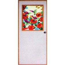 FS0031 ชุดบานประตู พีวีซี รุ่น FANCY SMART สีไม้สัก แฮมมิ่งเบิร์ด ตราท็อป