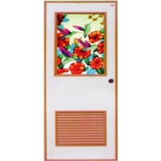 FS0041 ชุดบานประตู พีวีซี รุ่น FANCY SMART สีไม้สัก แฮมมิ่งเบิร์ด ตราท็อป