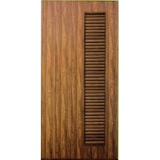 T7 ชุดบานประตู พีวีซี TOP รุ่น INTERLOCK T7 เกล็ดข้างตลอดบานลายไม้สัก ตราท็อป