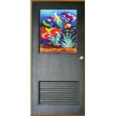 ST004 ชุดบานประตู พีวีซี TOP รุ่น ST - SMART ลามิเนตลายวอลนัท ปลาทะเล ตราท็อป