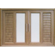 SZ2-02 ชุดบานซิ้งค์ พีวีซี ท็อป รุ่น ST-SMART สีลายไม้สัก กระจกฝ้า บานคู่ ขนาด 65 x 85 cm ตราท็อป