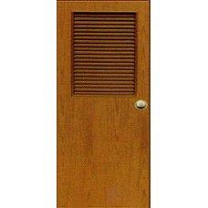 TOP-T4 ชุดบานประตู พีวีซี อย่างหนา รุ่น T4 เกล็ดครึ่งบานสีลายไม้สักทอง ตราท็อป