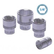 00156-21305  ลูกบ๊อกซ์สั้น 1/4" 6 เหลี่ยม 13mm ผิวขัดเงาด้าน ยี่ห้ออาก้า Arca