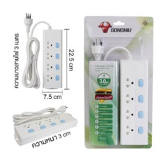 G131-0025 รุ่น T3040-3M ปลั๊กสายไฟ 4สวิตซ์ปิด/เปิด4ช่อง GONGNIU