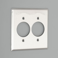 161-1S 2-Gang 2-Receptacle,Ø41.5×2,Mounting Screw Spacing 60.5 Wall Plate [Stainless] AMERICAN DENKI