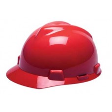 475363-R  หมวกนิรภัยแบบปีกหน้าปรับหมุน สีแดง MSA V-Gard Cap MADE IN USA  MSA