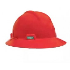 475371-R  หมวกนิรภัยแบบปีกรอบปรับหมุน สีแดง V-Gard Hat  MSA