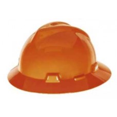 496075-O  หมวกนิรภัยแบบปีกรอบปรับหมุน สีส้ม V-Gard Hat  MSA