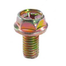 สกรูหัวเหลี่ยมติดแหวน สีรุ้งทอง M5 x 15-16 (H+)