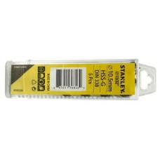 STA50139B05-ดอกเจาะเหล็ก HSS ขนาด 10.5mm.(5ดอก/กล่อง)-Stanley