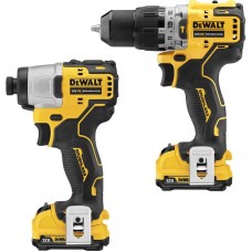 DCK2111L2T-QW-ชุดสว่าน12V ไร้แปรงถ่าน+ไขควงกระแทกแบตเตอรี่ 3.0Ah-DeWALT