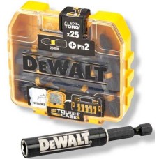 DT71910-QZ-ชุดดอกไขควง PH2 Flextorq จำนวน 25 ชิ้น+ปลอกแม่เหล็ก-DeWALT