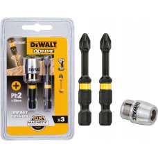 DT70536T-QZ-ชุดดอกไขควง PH2 Flex Torg 57 มม.จำนวน 2 ชิ้นพร้อมปลอกแม่เหล็ก-DeWALT