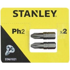 STA61021-XJ-ดอกไขควง PH2 ขนาด 25 มม.(2 อัน/แผง)-Stanley
