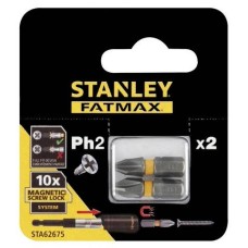 STA62675-XJ-ดอกไขควง PH2 ขนาด 25 มม. (2 อัน/แผง)-Stanley