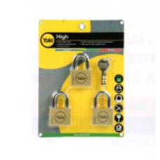 BD45P3 ชุดกุญแจคล้องทองเหลืองแท้ 45มม.x3  Yale