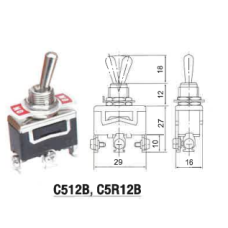 C5R12B  ท็อกเกิ้ลสวิทช์ 15A/250V  DAKO