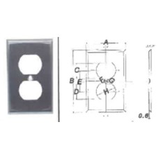 CP-2D345  ฝาครอบเต้ารับสแตนเลส(สำหรับปล๊กญี่ปุ่น) ฝาปลั๊กคู่ DAKO