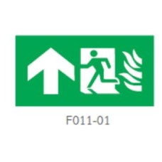 F011-01 ป้ายทางออกฉุกเฉิน รูปแบบป้ายไฟที่ใช้เป็นป้ายเสริมเท่านั้น DYNO