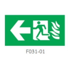 F301-01 ป้ายทางออกฉุกเฉิน รูปแบบป้ายไฟที่ใช้เป็นป้ายเสริมเท่านั้น DYNO