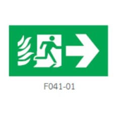 F041-01 ป้ายทางออกฉุกเฉิน รูปแบบป้ายไฟที่ใช้เป็นป้ายเสริมเท่านั้น DYNO