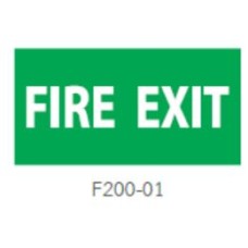 F200-01 ป้ายทางออกฉุกเฉิน รูปแบบป้ายไฟที่ใช้เป็นป้ายเสริมเท่านั้น DYNO