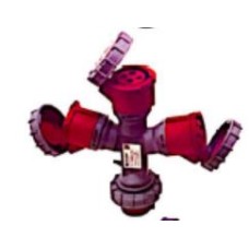 HTN10241  ปลั๊กกระจายไฟฟ้าเข้า 1 ออก 3 กันน้ำ Current 32A DAKO