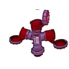 HTN10151  ปลั๊กกระจายไฟฟ้าเข้า 1 ออก 3 กันน้ำ Current 16A DAKO