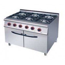 JUS-RA-6  Gas Range with 6-Burner with Cabinet  JUSTA เตาแก๊ส6หัว