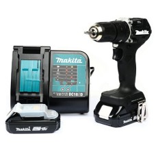 DHP487YX2B  สว่านกระแทกไร้สาย+แบต 1.5Ah(2ก้อน)+แท่นชาร์ท 18V สีดำ  MAKITA