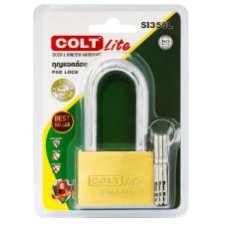 SI355L กุญแจคล้องคอยาว 55mm สีทองเหลือง รุ่นแผง COLT LITE