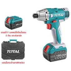TIDLI 228181  ชุดสว่านไขควงกระแทกแบตเตอรี่ไร้สาย 18V. ขนาด 3/8"(10mm)  TOTAL