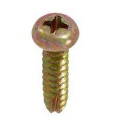 สกรูเกลียวเหล็กปลายตัดผ่าร่อง TYPE+JT ชุบรุ้ง M5x28 มม.