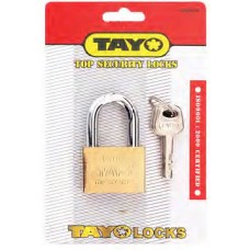 I03058 กุญแจคอสั้น สีทอง [รุ่นแผง] 45mm TAYO