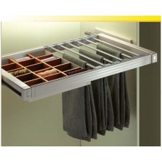 BKC-FV-03 ราวแขวนกางเกง และกล่องใส่อเนกประสงค์ High-end Soft Close Pants Rack with Composite Box and Tray