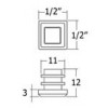 PJ02-04-BL ฝาปิดท่อเหลี่ยม 1/2 นิ้ว ฝาปิดท่อเหลี่ยม Cover Cap for Pipe