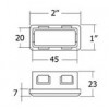 PJ03-12-CR ฝาปิดท่อเหลี่ยม 1×2 นิ้ว(แบบ3) ฝาปิดท่อเหลี่ยม Cover Cap for Pipe