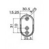 PHPL-100SL ตัวรับท่อรูปไข่ ขนาด 15*30 mm. Stainless OVAL PIPE HOLDER อุปกรณ์รับท่อ PIPE HOLDER 