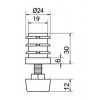 CRNA-112 ฝาปิดท่อกลมพร้อมสกรูปรับระดับ CAP&GLIDES FOR ROUND TUBE อุปกรณ์ท่อและฝาปิด GLIDES FOR TUBE 