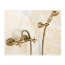 70007S+HS90000S BB ก๊อกทองเหลืองผสมแบบยืนอาบฝักบัว+สายอ่อน 1.5 M. Rich