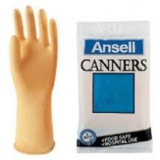 CANNERS ถุงมือยางแบบไม่มีซับใน สีเนื้อ สำหรับ งานสัมผัสอาหารและผลไม้ Ansell