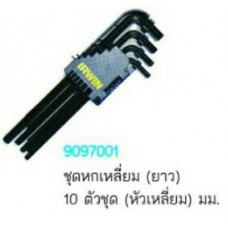 9097001 ประแจชุดหกเหลี่ยม(ยาว) 10ตัวชุด (หัวเหลี่ยม) เออร์วิน IRWIN 