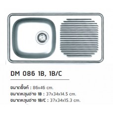 DM 086 1B, 1B/C ซิงค์ล้างจาน สแตนเลส หลุมเดียว มีที่พักจาน ตราเพชร