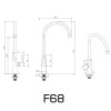 F68 ก๊อกเดี่ยวอ่างล้างจาน  รุ่น LEVER   MODONA