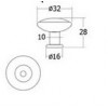 1PS11-BL ปุ่มจับเซรามิค(วงรี)กุหลาบขอบดำ