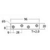 PE15-YE แป้นเหลี่ยม 20x96 มม. ชุบรุ้ง