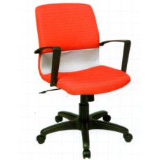 VC721 เก้าอี้สำนักงานสีส้ม ขาว แบบมีล้อ